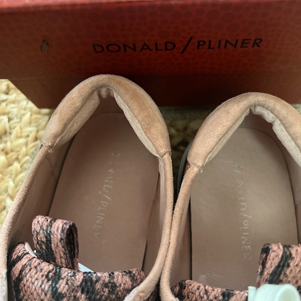 Donald J. Pliner Pink and Brown Snake Print Sneakers - Picture 6 of 9